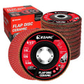 EZARC Ceramic Flap Discs 60 Grit, 4-1/2 x 7/8-Inch, Type 29, 10-Pack