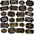 24 Pieces Photo Booth Props Birthday with Stick Happy Birthday Weddings Graduation Prom Bday Wedding New Year Party