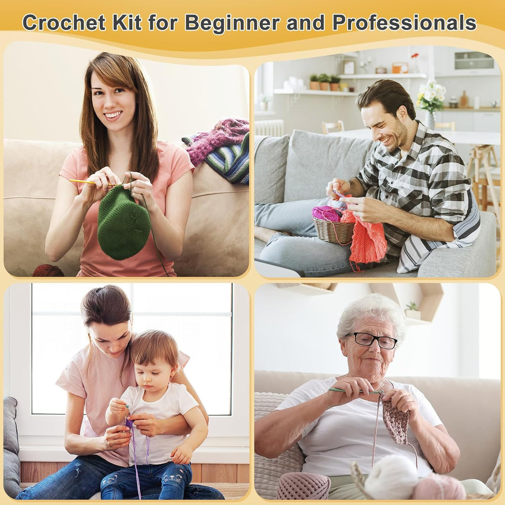 Crochet Yarn for Crocheting, Aeelike 1093 Yards Acrylic Yarn for Knitting,Full Crochet Kits for Beginners and