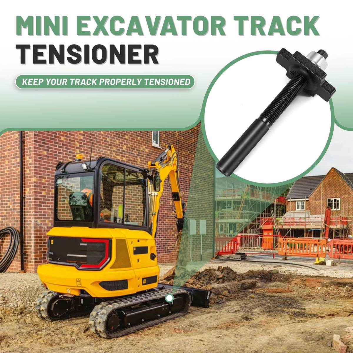 VORGENS 1 Ton Excavator Track Tensioner Assembly, Heavy Duty Track Adjuster Bolt Fit for AGT Kubota Yanmar Bobcat John Deere Mini Excavator Attachments w/ 1 Year Warranty