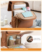 Leather Diaper Bag Backpack for Women