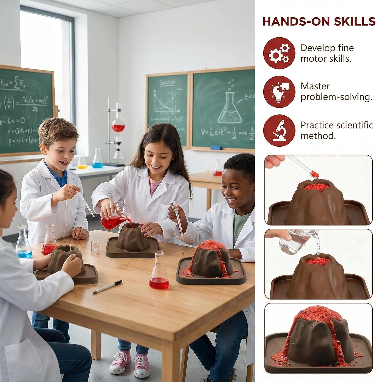 10Pcs Volcanic Model School Figure Model Experiment for Volcano Science Kit Volcano Eruption Toy DIY Demonstration Props
