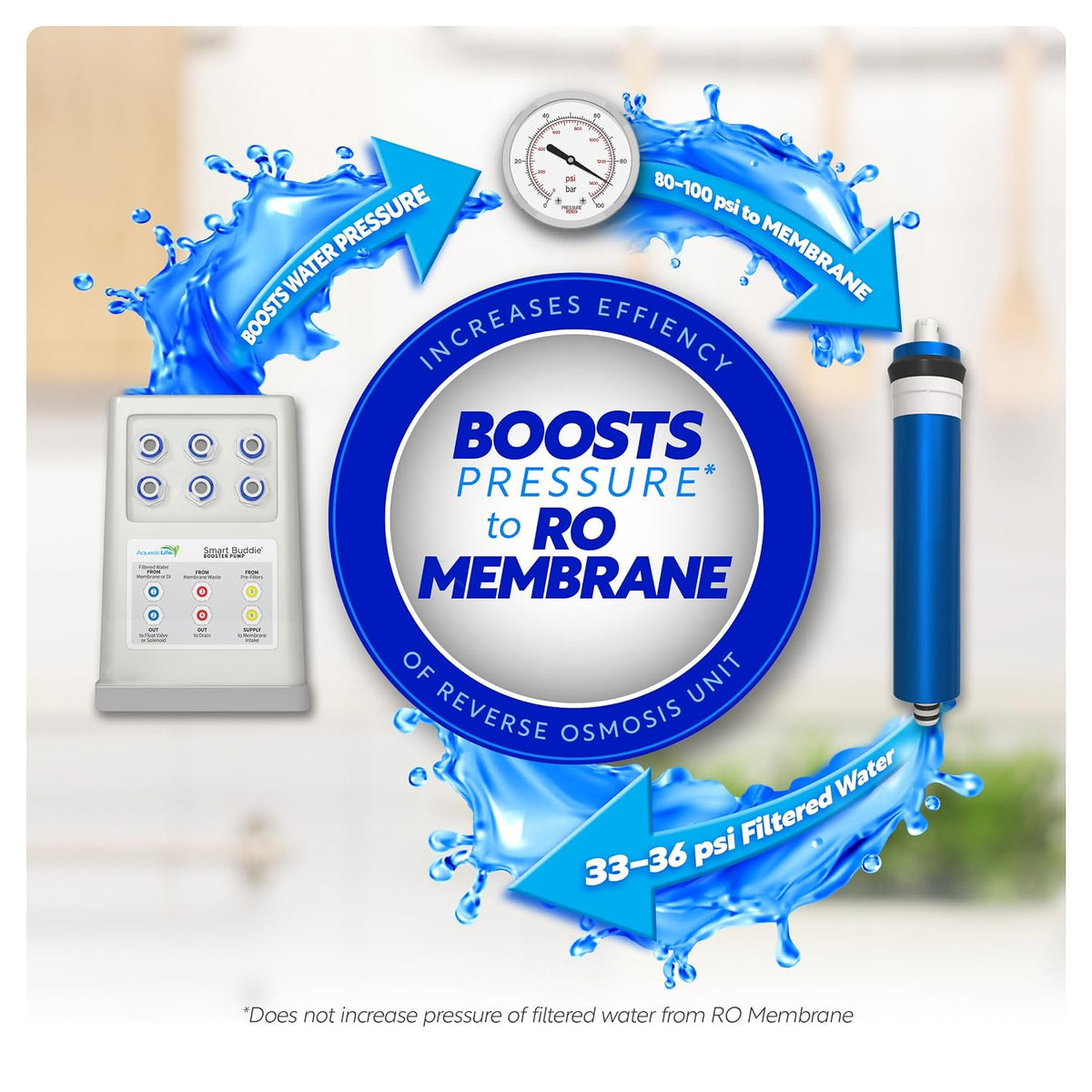 AquaticLife Smart Buddie Booster Pump Kit, 50-100 GPD RO/DI