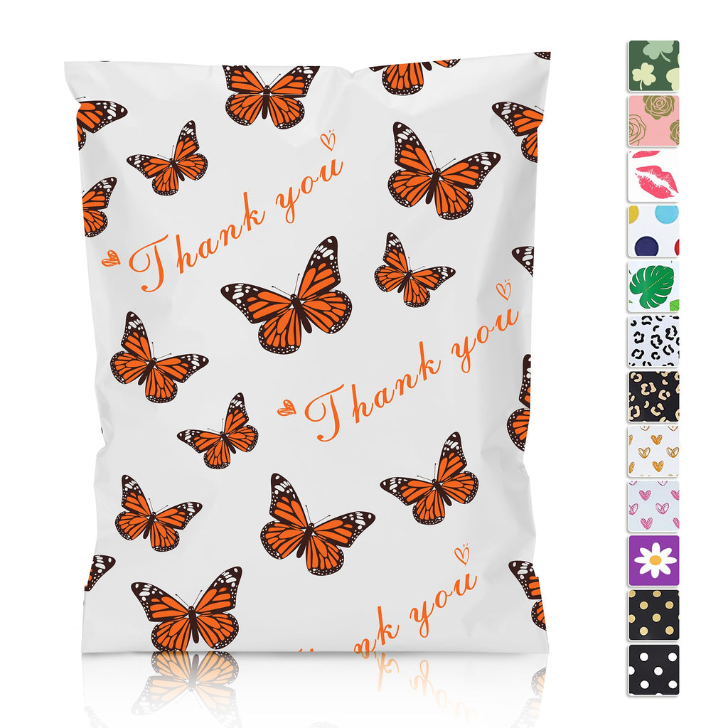 Thank You Poly Mailer 10x13 100 Pack, Butterfly Design