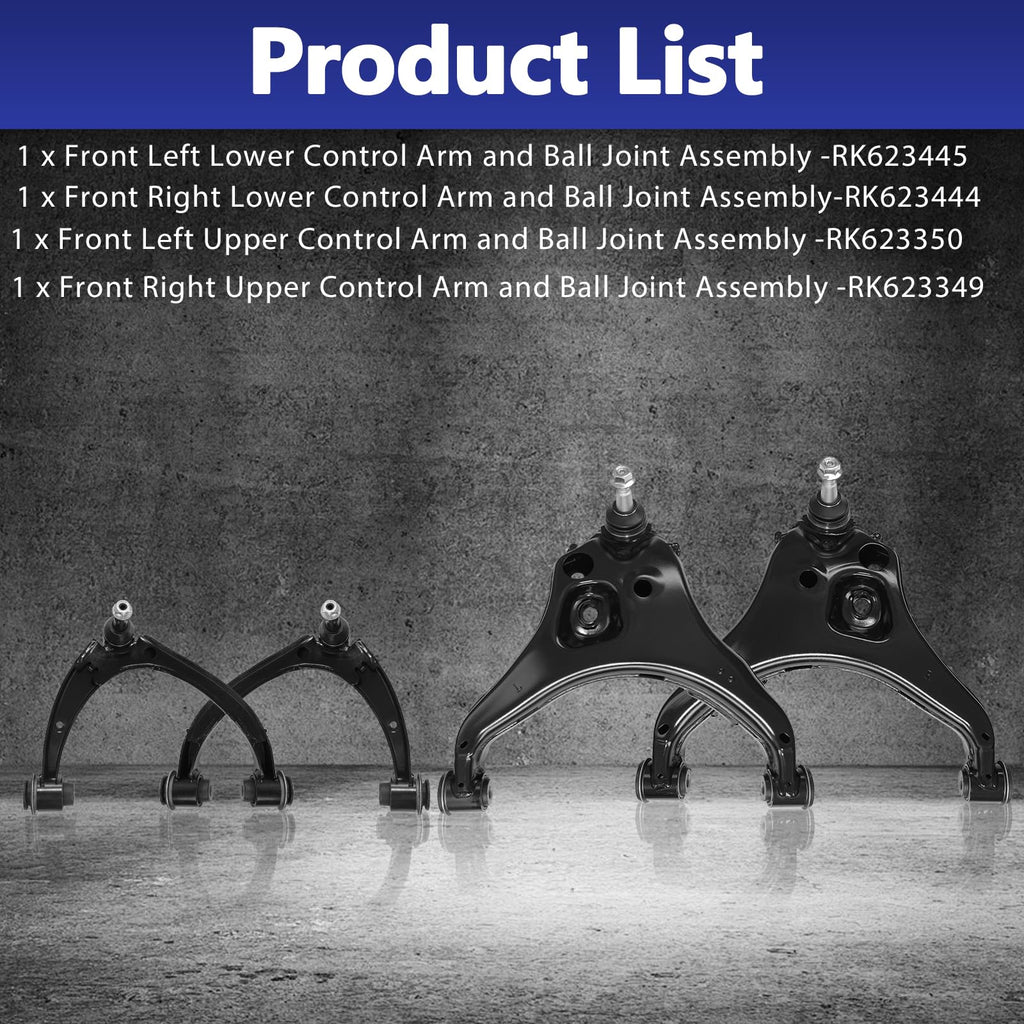 HAWK BROTHER Control Arm, Front Lower Upper Suspension Kit