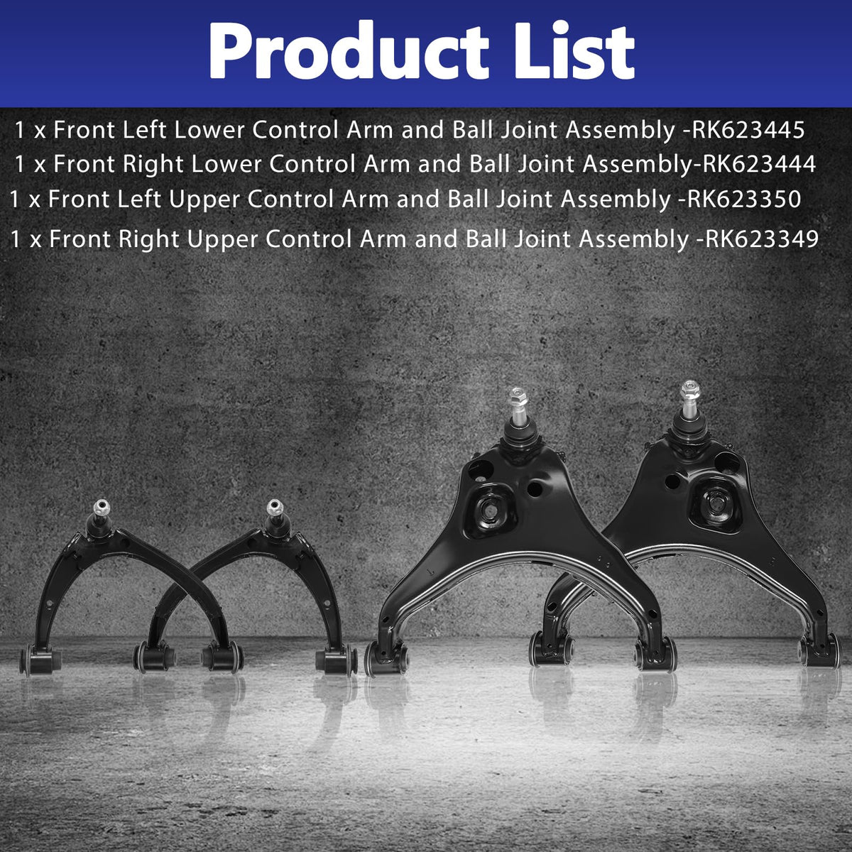 HAWK BROTHER Control Arm, Front Lower Upper Suspension Kit