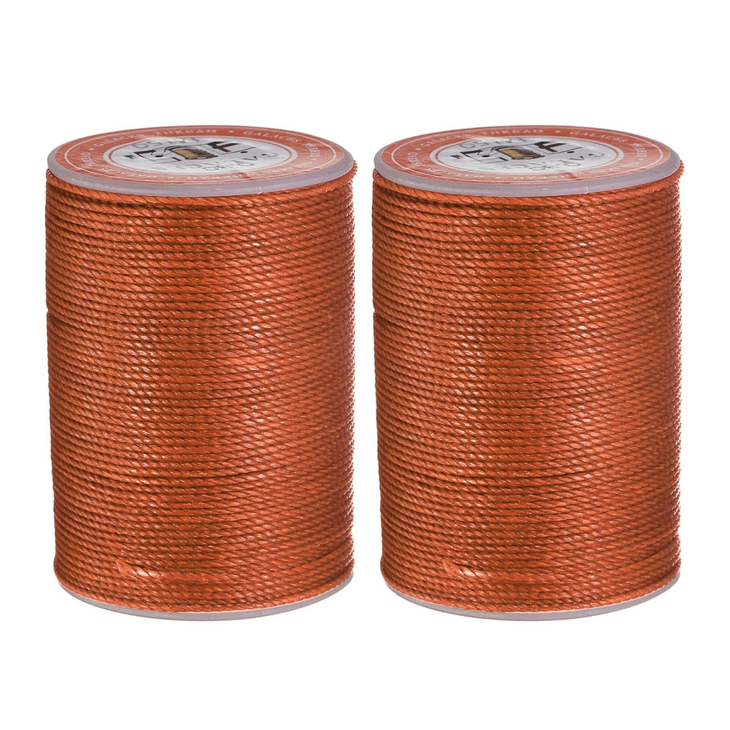 Round Leather Sewing Waxed Thread Polyester Wax String, Burnt Orange