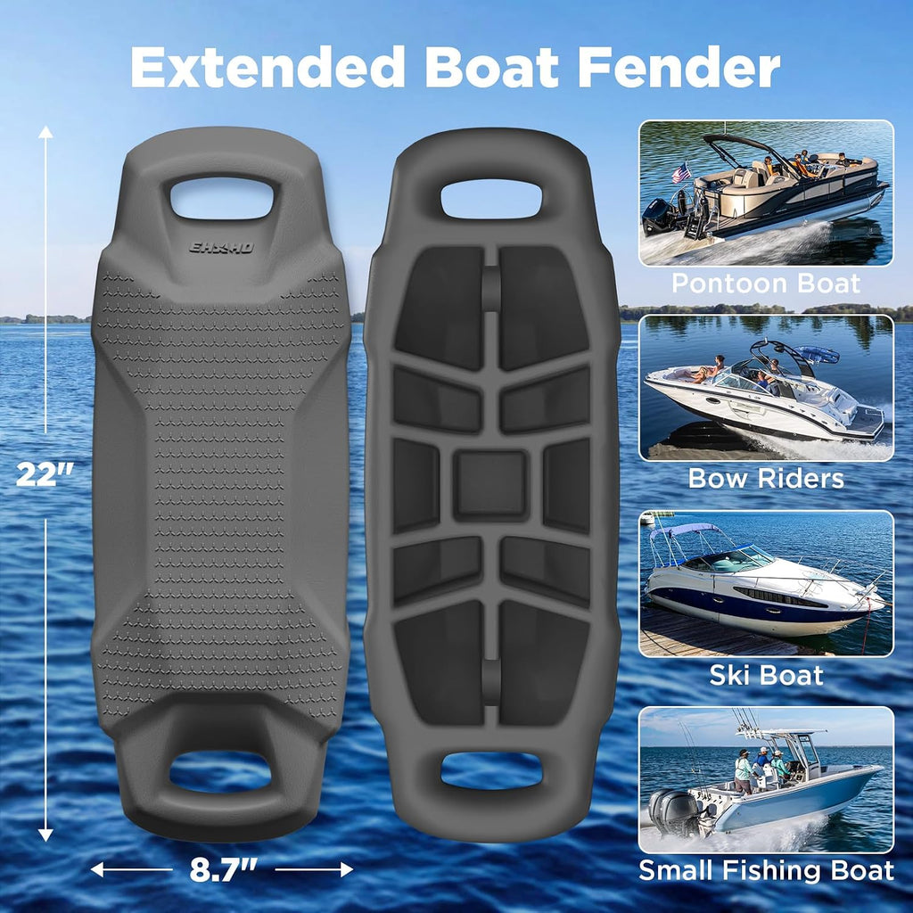 Boat Fenders, Boat Bumpers for Docking, EVA Pontoon Bumpers with Integrated Locking Rope, Fit for Bass, Ski