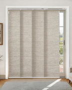 Woven Texture Paper Vertical Blinds, SleekLoom Dove Grey