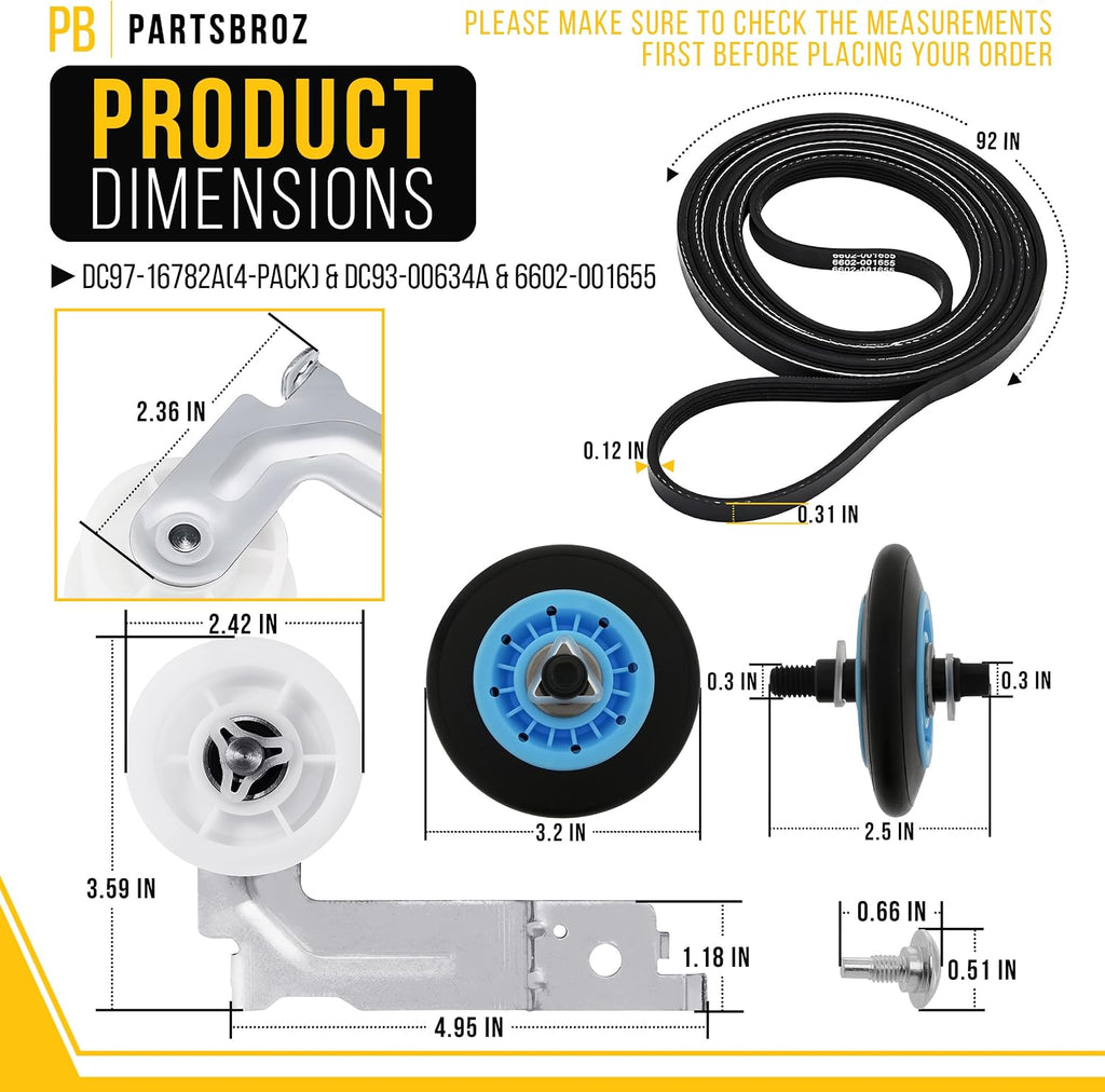 Dryer Repair Kit for Samsung DV5451AEW/XAA