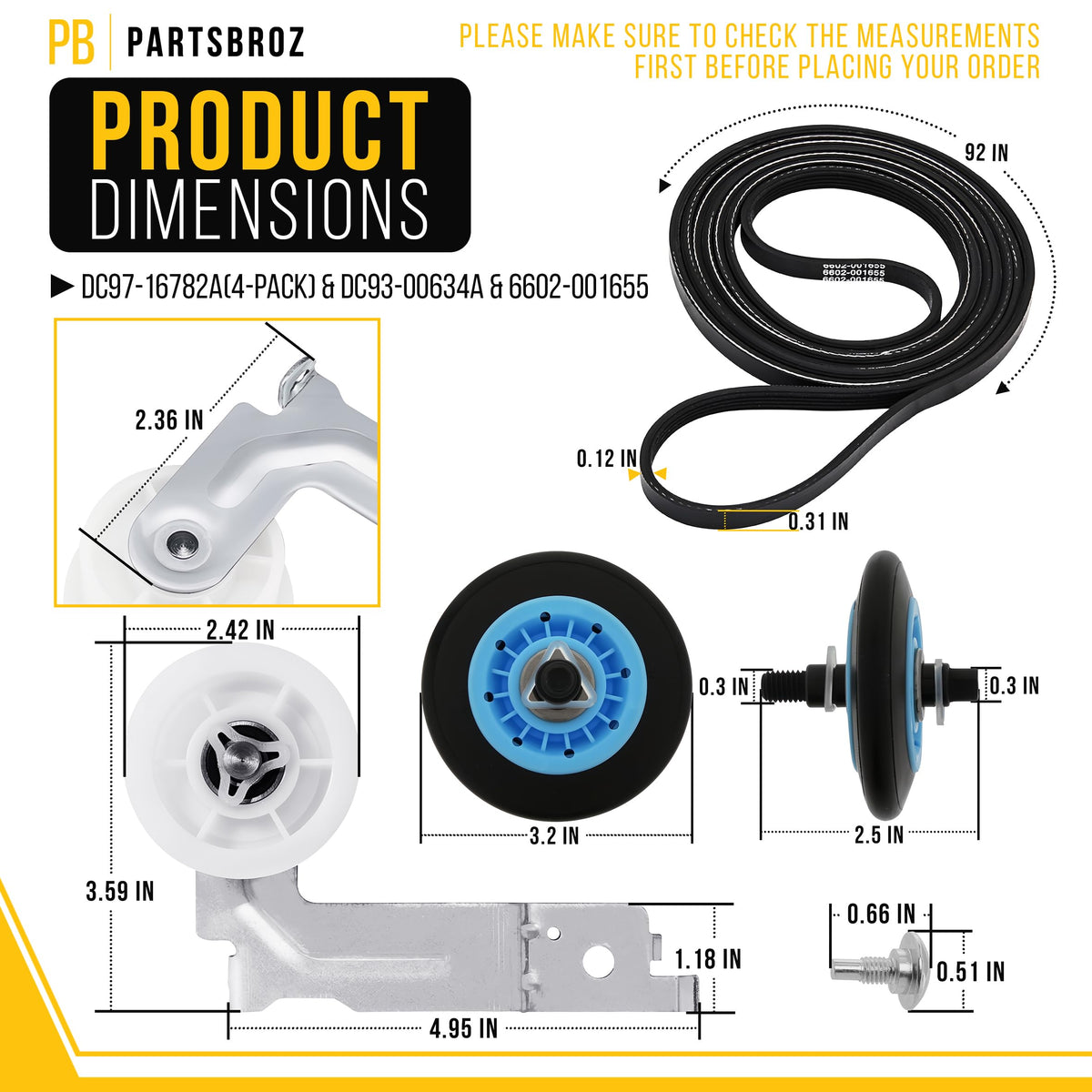 Dryer Repair Kit for Samsung DV419AEUXAA