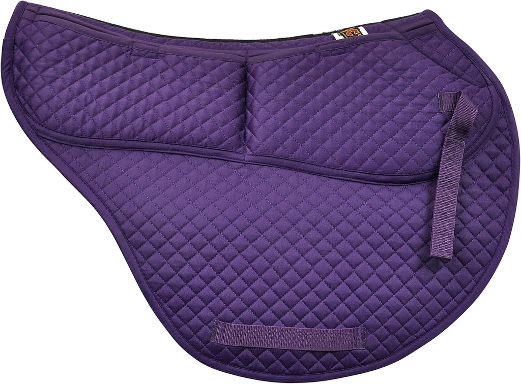All-Purpose Contoured Correction Saddle Pad with Adjustable Memory Foam Inserts for Custom Support, Non-Slip, Shock