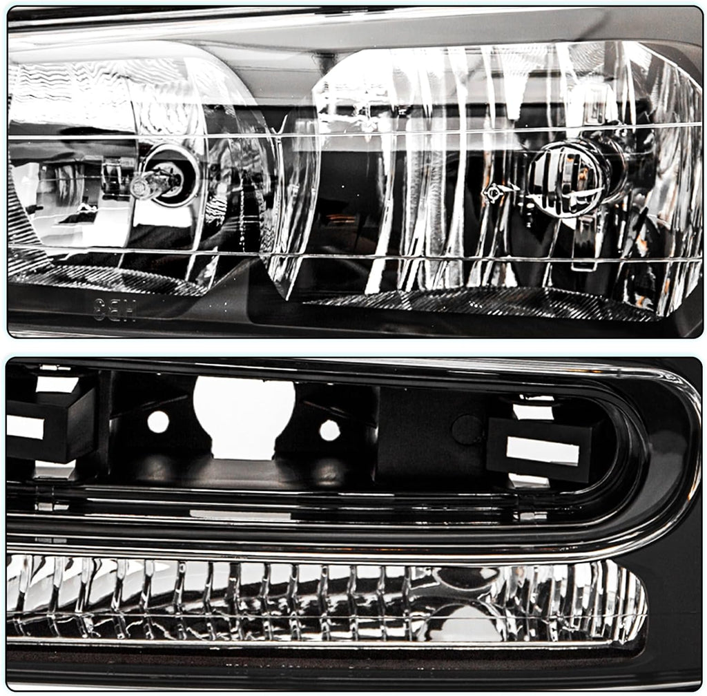 TUSDAR For 2002-2009 Chevy Trailblazer Headlight Assembly OEM Pair Set