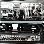 TUSDAR For 2002-2009 Chevy Trailblazer Headlight Assembly OEM Pair Set