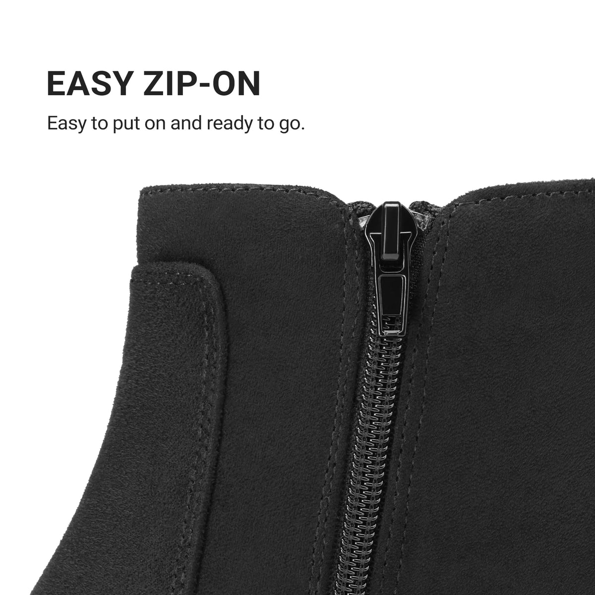 Women's Suede Low Wedges Ankle Boots,Black/Suede,7.5