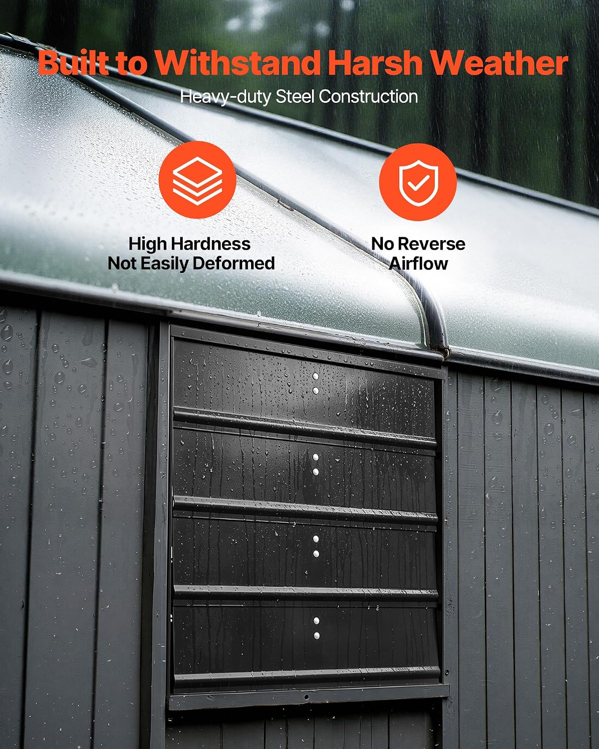 VEVOR 18 inch Shutter Exhaust Fan Wall-Mount Variable Speed Temperature, Automatic Louvers Sturdy Steel Housing, Low Noise, Ventilation and Cooling for Attic, Garage, Barn, Greenhouse, Workshop