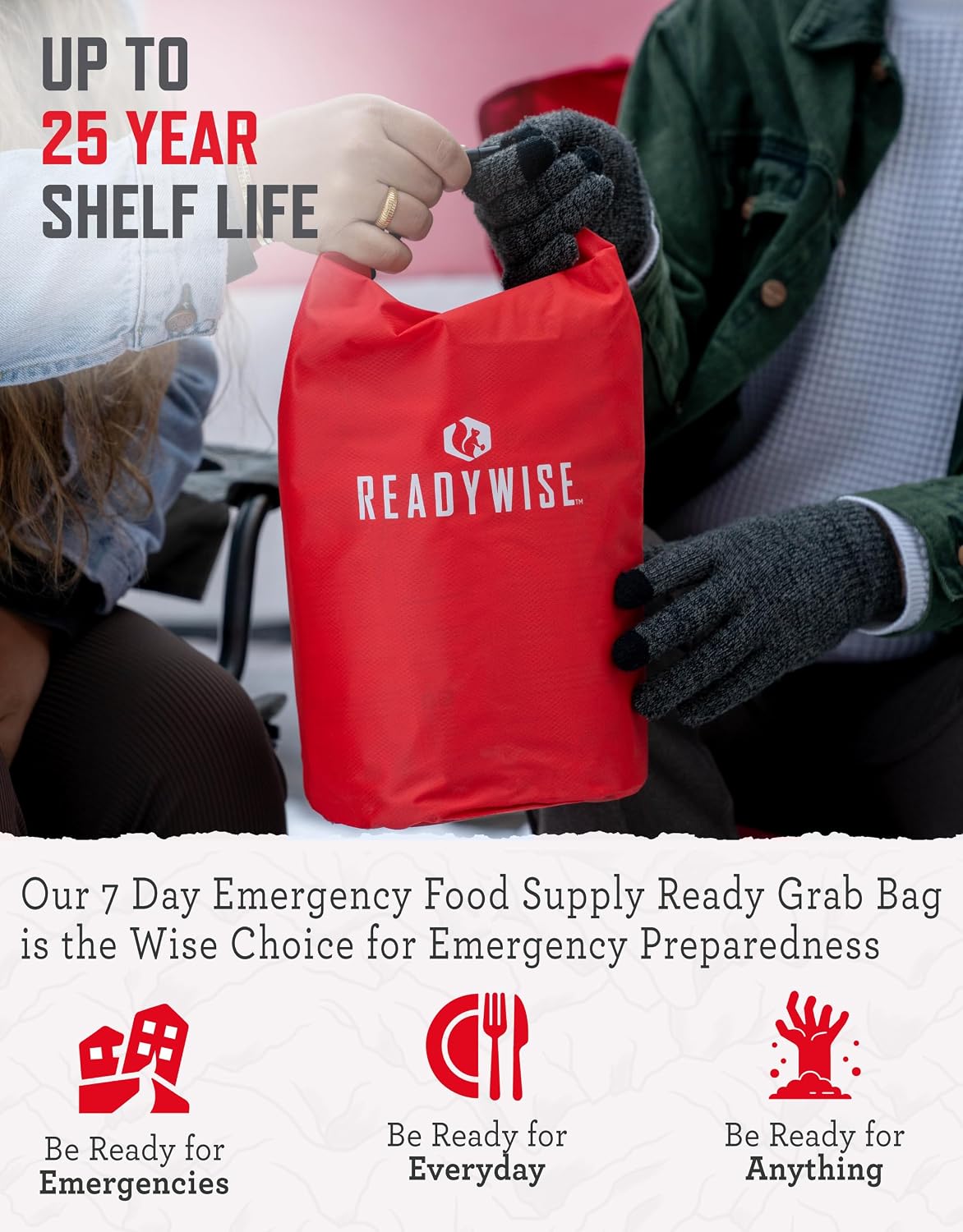 7 Day Emergency Food Supply – 60 Servings Grab Bag, Camping Essentials, Freeze Dried Survival Food Kit & Dehydrated