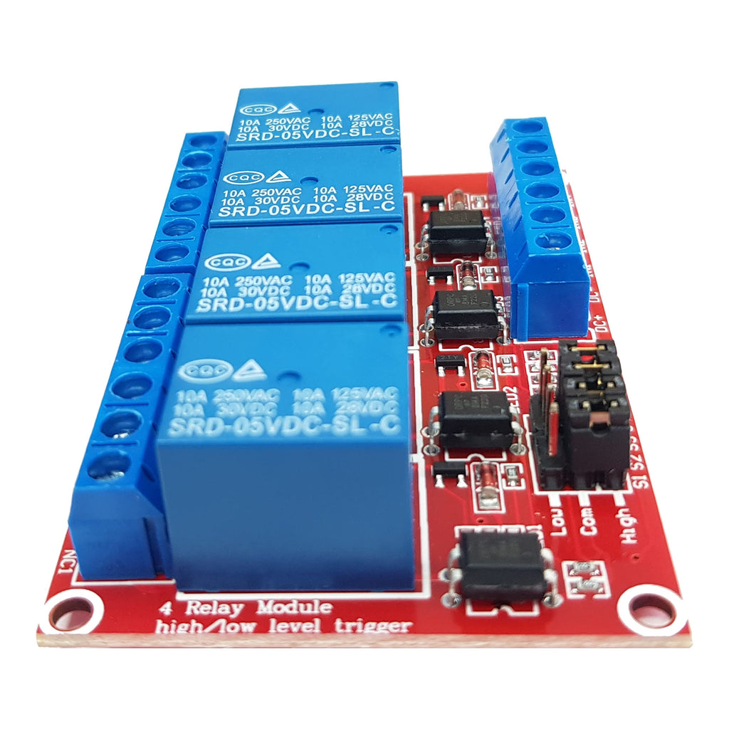 DIYables 4 Channel 5V Relay Module for Arduino ESP32 Raspberry Pi, 2 Pack