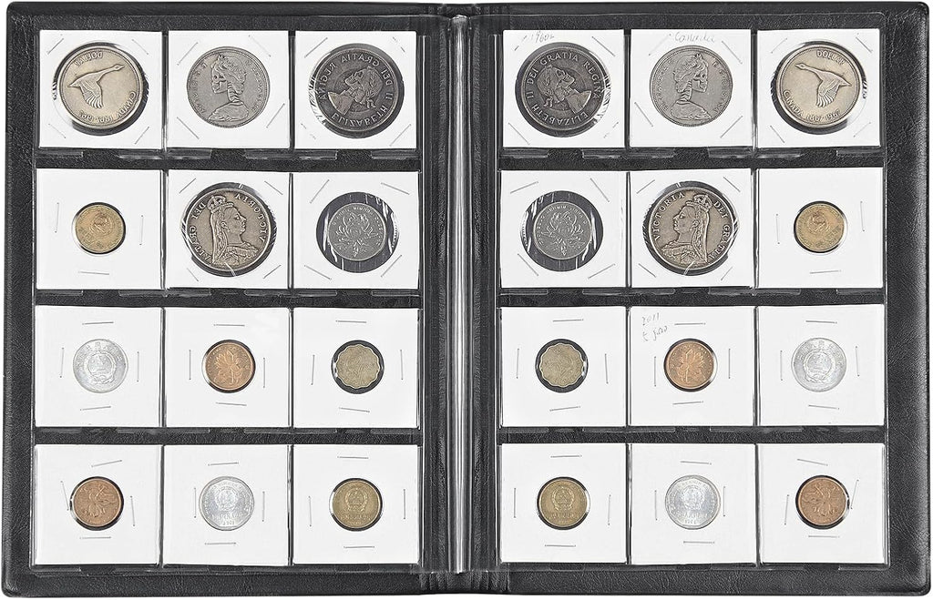 Coin Flips 2x2 Holder Album, 120 Pockets Cardboard Storage Book | Coin Collection Supplies for Collectors