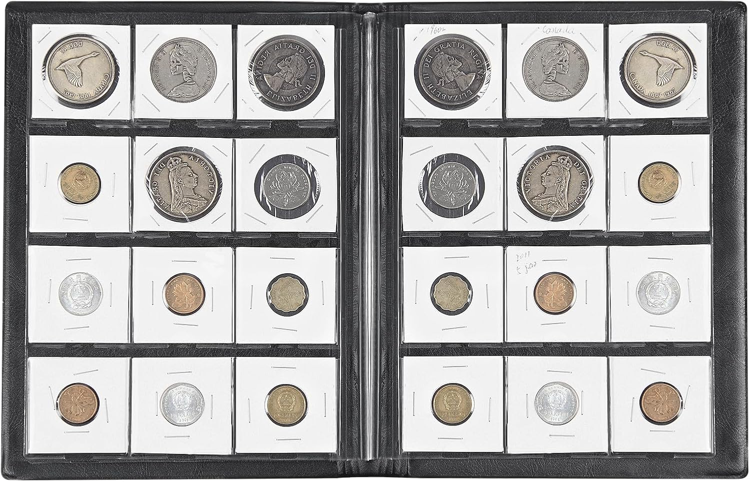 Coin Flips 2x2 Holder Album, 120 Pockets Cardboard Storage Book | Coin Collection Supplies for Collectors