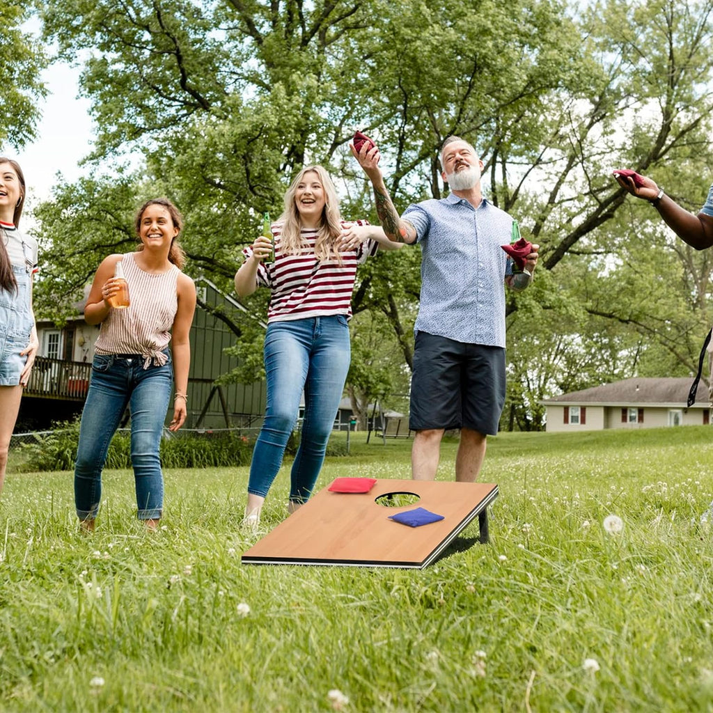 Cornhole Set 4x2 and 3X2 Regulation Size Corn Holes Sets with Carrying Bags & 8 Bean Bags Cornhole Boards Bean Toss