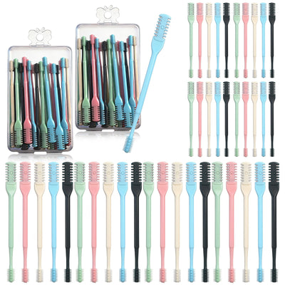 48 Pcs 2-in-1 Nasal Hair Cutter Double Sided Nose Hair Trimmer Bulk for Women Men Portable 360° Rotating Manual Nose