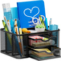 Mesh Desk Organizer, Pen Organizer with 2 Drawer, Multi-Functional Pencil Holder, Desk Organizers and Accessories