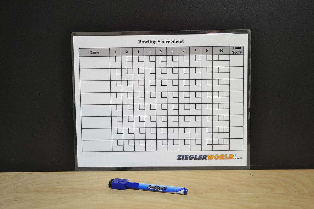 Table Shuffleboard Bowling Brown Pins - Pinsetter - Rules Booklet Scoring Chart & Storage Carrier Bag