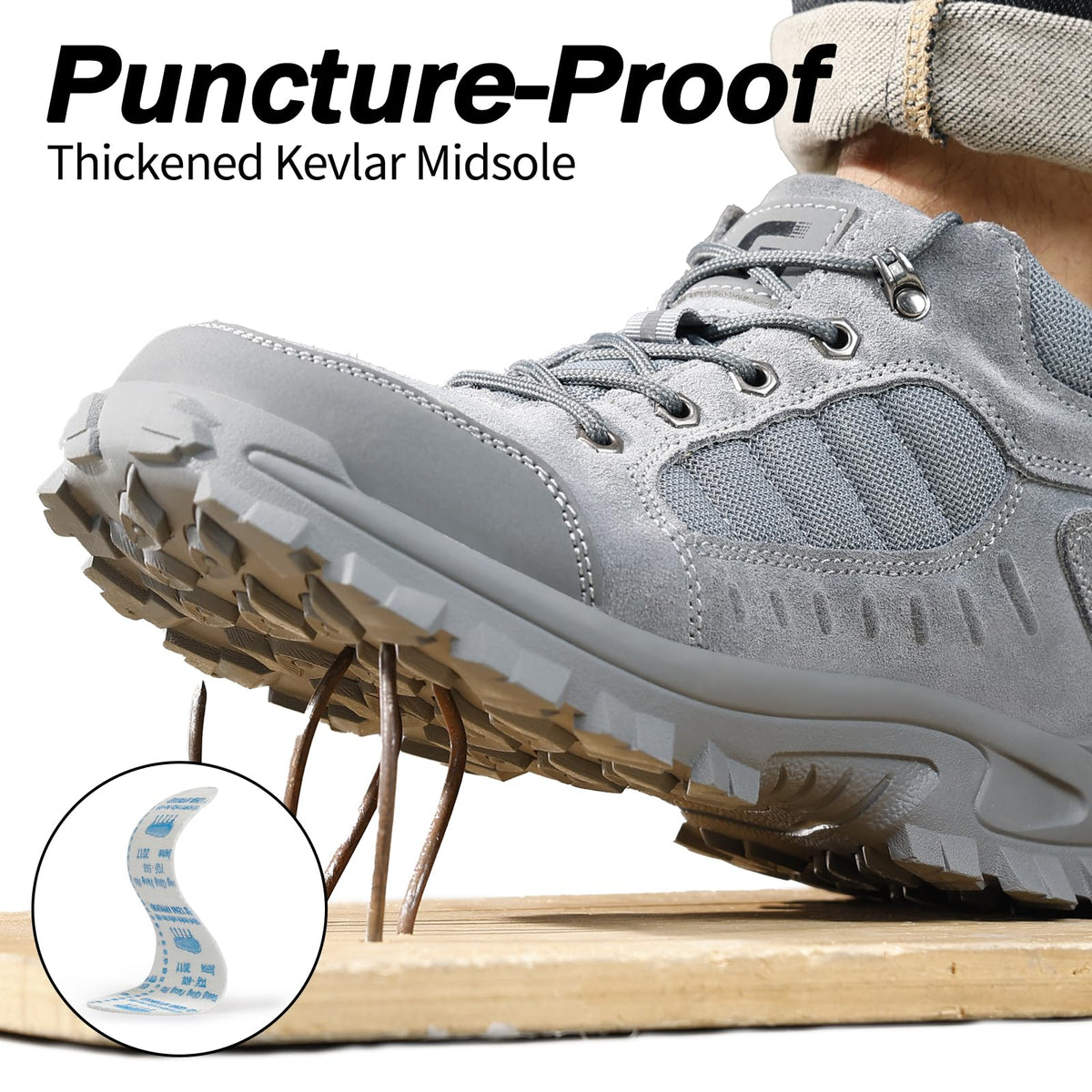 Men's Steel Toe Work Boots, Puncture Resistant, Mid-Ankle