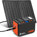 Solar Generator 120W Peak Portable Power Station with 21W Solar Panel 88.8Wh Battery Power Bank with 110V AC Outlet