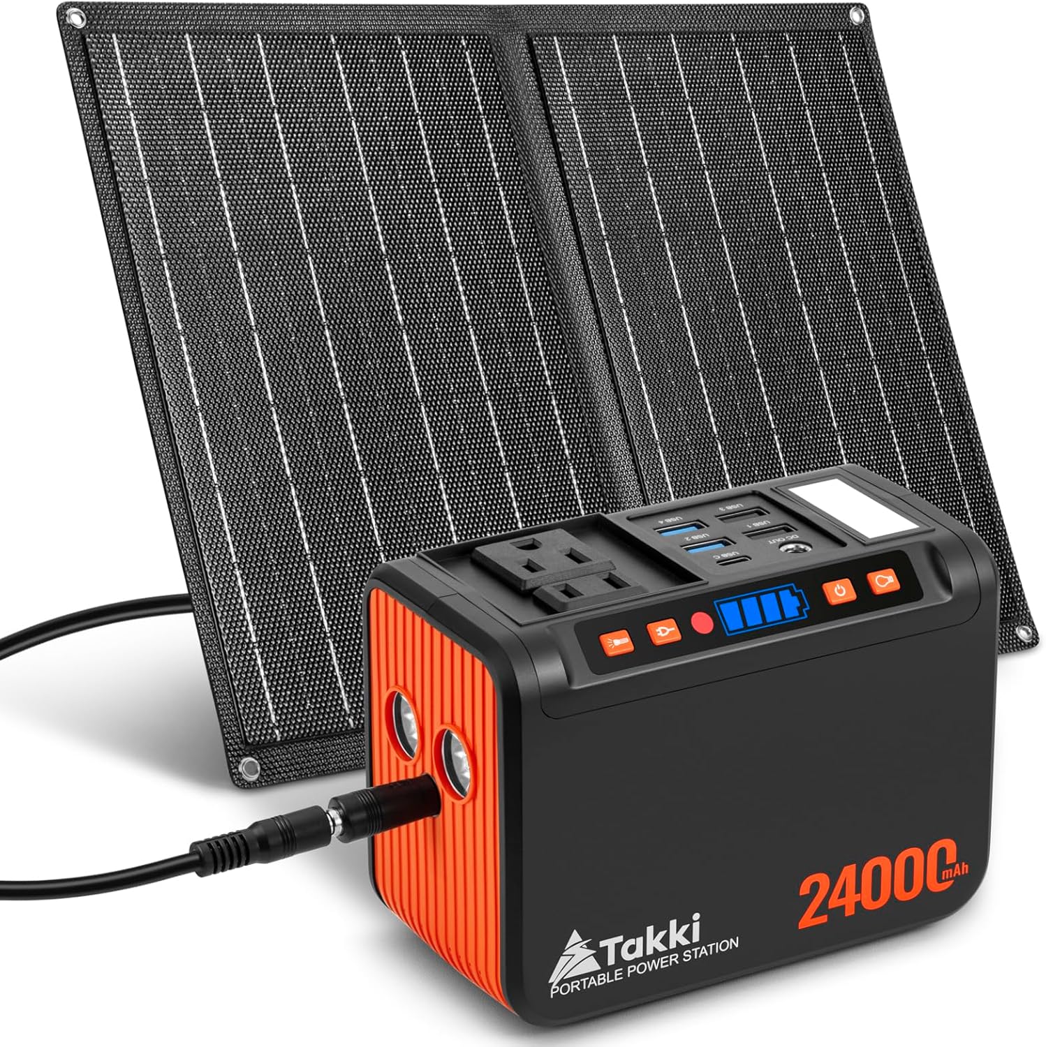 Solar Generator 120W Peak Portable Power Station with 21W Solar Panel 88.8Wh Battery Power Bank with 110V AC Outlet
