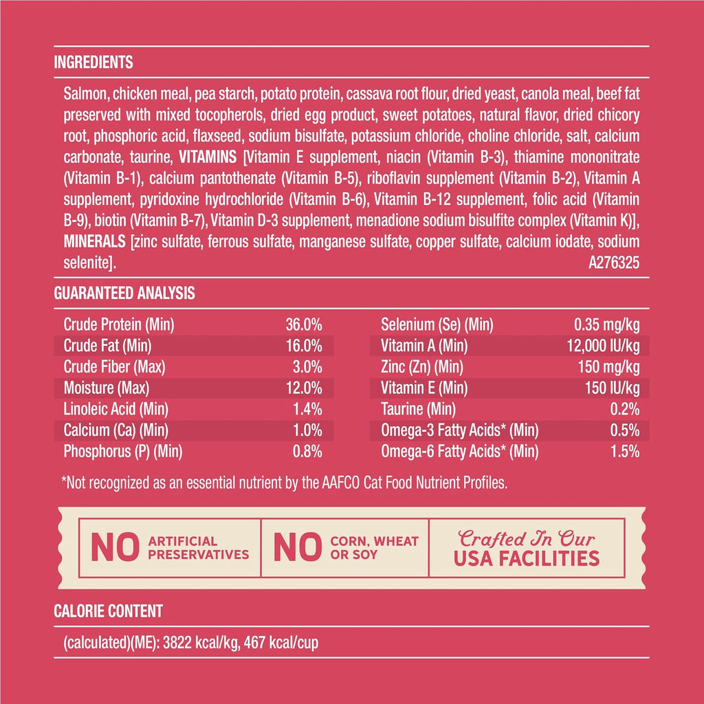 Purrfect Bistro Grain Free Dry Cat Food with Salmon, 4 lb Bag