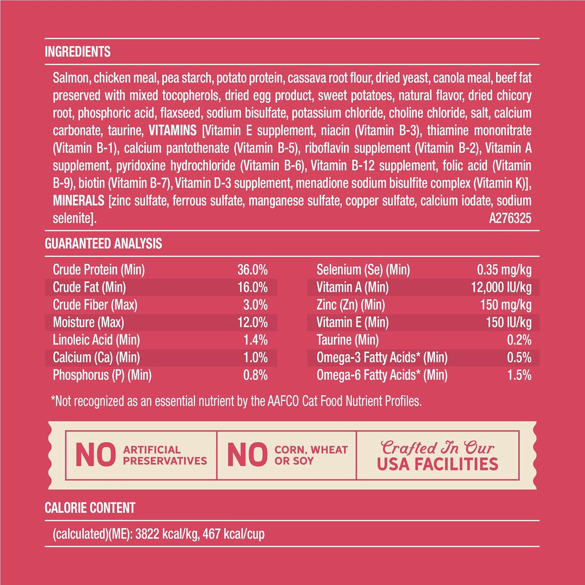 Purrfect Bistro Grain Free Dry Cat Food with Salmon, 4 lb Bag