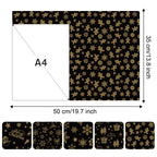 Christmas Tissue Paper, 50 Pcs Metallic Black Gold Tissue Paper for Gift Bags Craft Packaging Cute Gingerbread