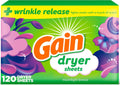 dryer sheets Plus Wrinkle Release, Moonlight Breeze Scent, 120 Count, Fights static with a touch of scent, laundry