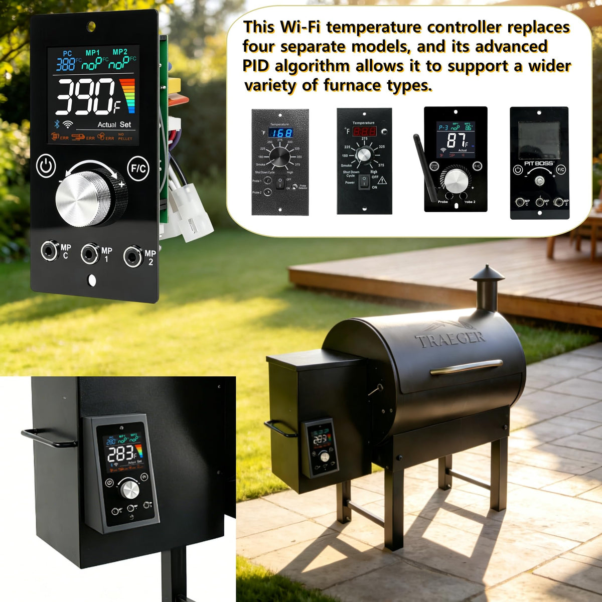 Universal WiFi Controller for Pit Boss Traeger Pellet Grills Control Board Panel Replacement Parts