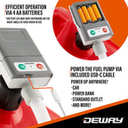 DeWay Fuel Transfer Pump, Auto-Stop & Beep Nozzle, 3.8 GPM, 51in Hose