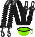 Dog Seat Belt,3 Piece Set Retractable Dog Car Harness Adjustable Dog Seat Belt for Vehicle Nylon Pet Safety Seat