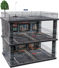 1:18 Scale Diecast Model Car Display Case Cabinet with USB Lights and Dust Cover,Diorama Garage Parking for Alloy