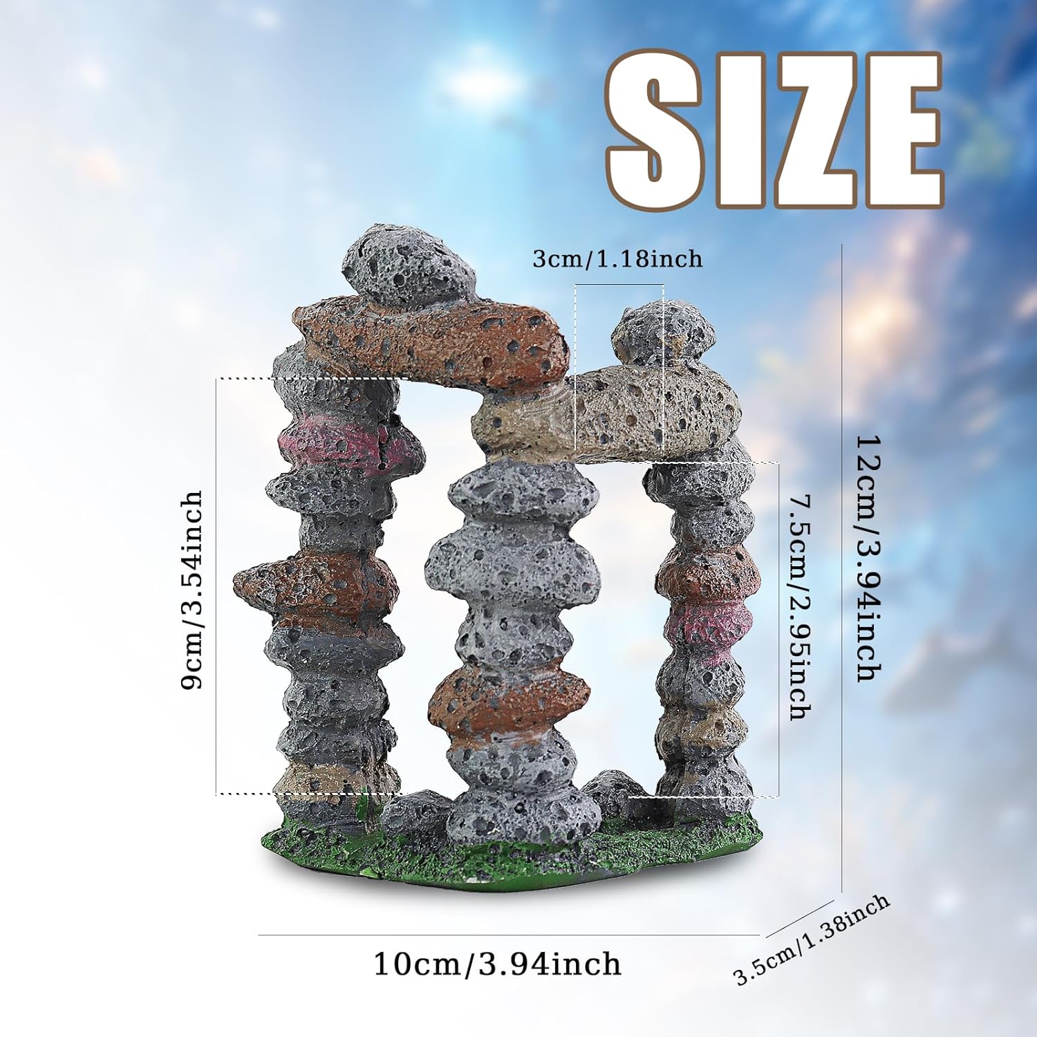 Stacked Stones Aquarium Decor, Resin Rock Door Fish Tank Accessories Decorations, Aquarium Ornaments for Fish Through