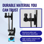 HFS Adjustable Magnetic Base Stand,132lbs/60kg Pull, Clamping Hole 8mm