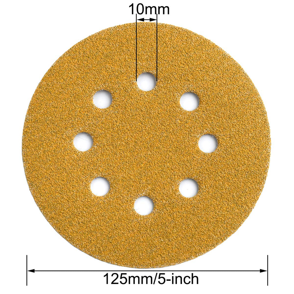 5-Inch 8-Hole Hook and Loop Sanding Discs 60-Grit, 100-Pack