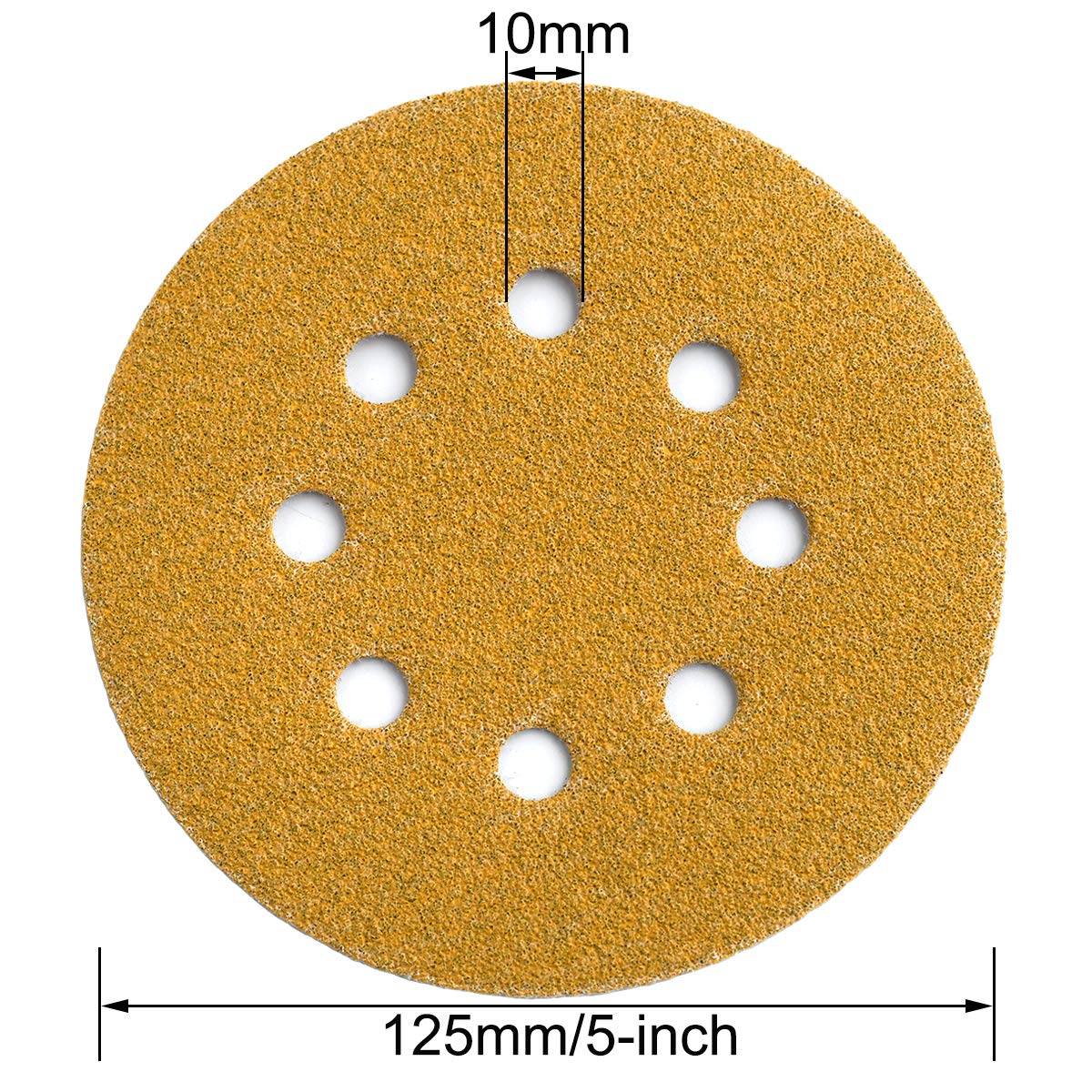 5-Inch 8-Hole Hook and Loop Sanding Discs 60-Grit, 100-Pack