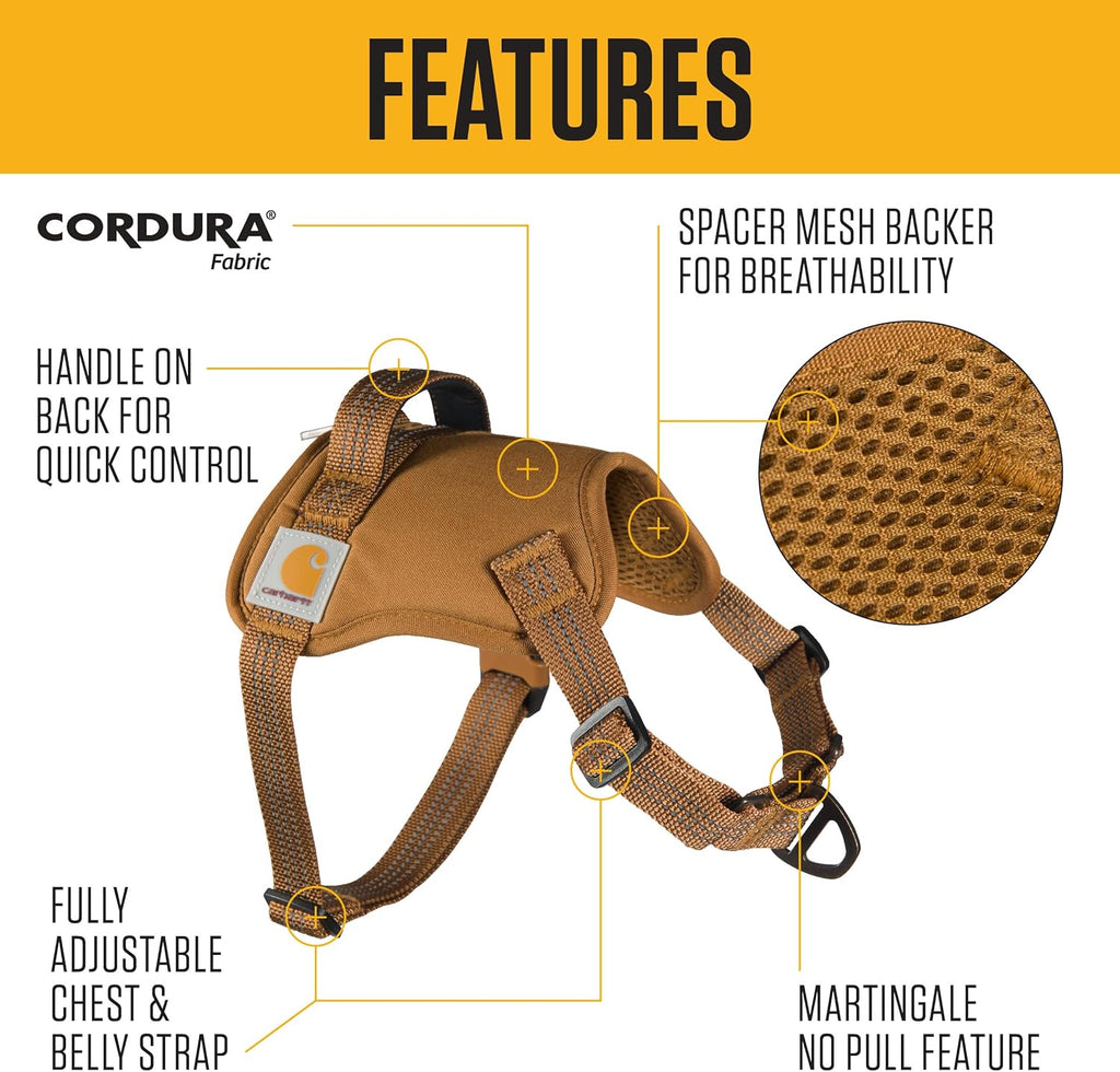 Nylon Duck No Pull Dog Harness, Fully Adjustable Dog Harness with Quick Control Handle and Reflective Accents