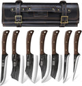 Butcher Knife Set, Sharp Kitchen Knife Set & Roll Bag Gift for Men