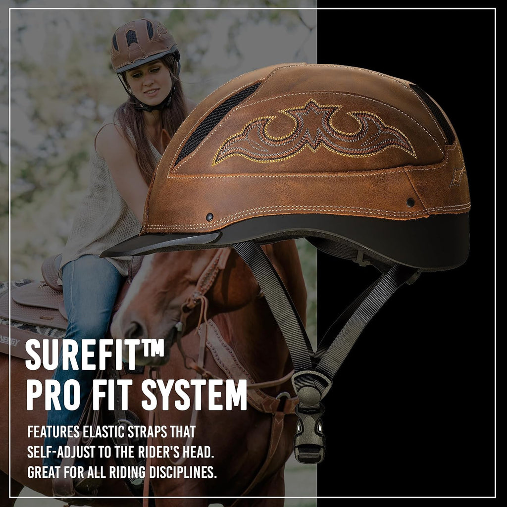 Cheyenne Rugged Horse Riding Helmet, Low-Profile, Self-Adjustable Design, Safety Horseback Riding Gear
