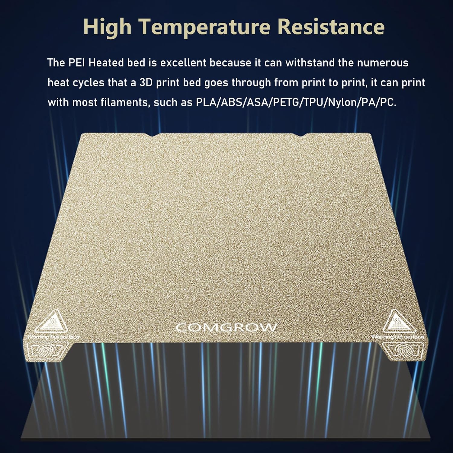 Ender 3 V3 KE PEI Spring Steel 235x235mm, Texture PEI Sheet | Magnetic Flexible Heated Bed, Ender 3 V3 SE Build Plate