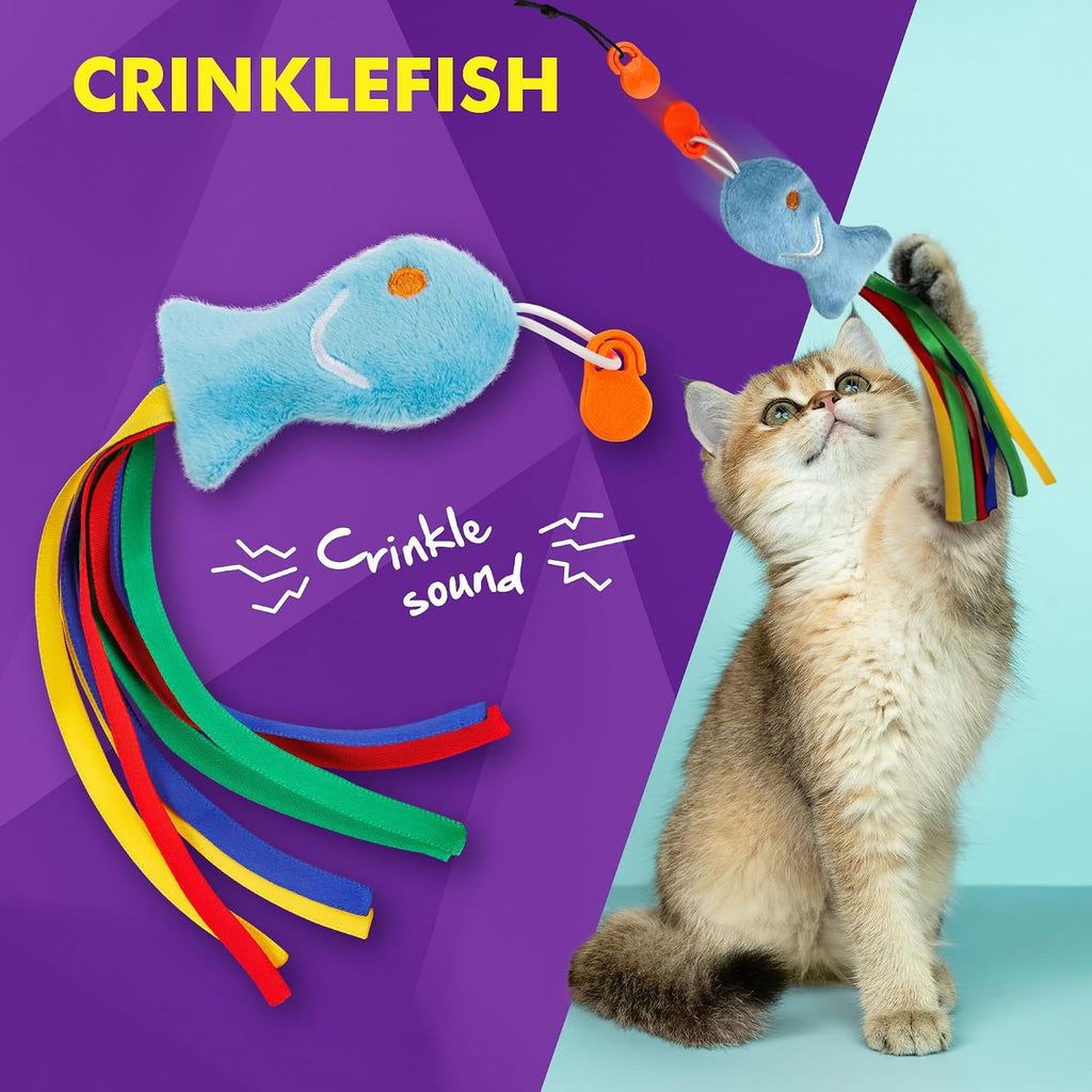Snatch Pack - 5 Magnetic Attachments for The Snatch Magnetic Wand Toy - Catnip Mouse, Rattle Snake, Crinkle Fish