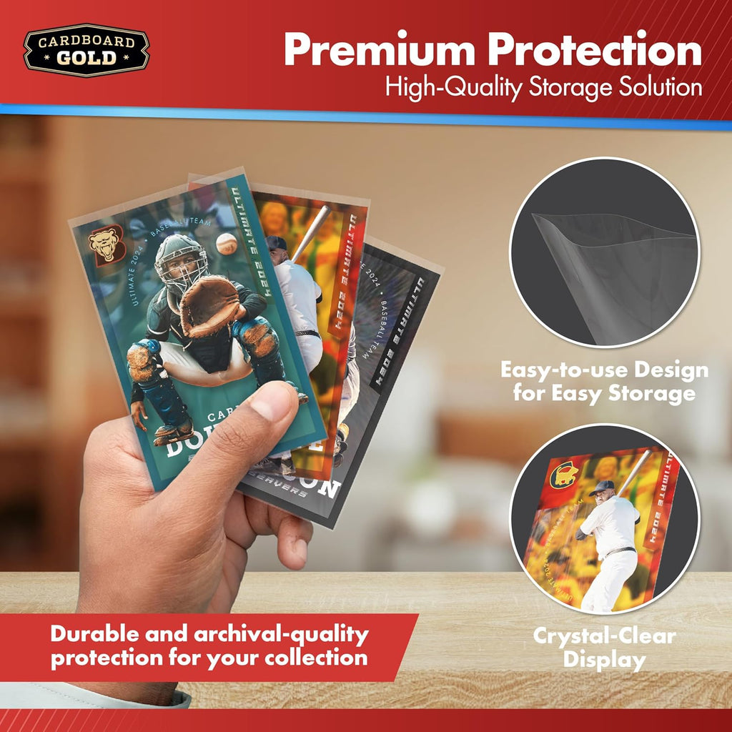 Penny Sleeves for Trading Cards - 1000 Count Standard Size | Crystal-Clear Soft Plastic, Acid-Free, PVC-Free, Fits