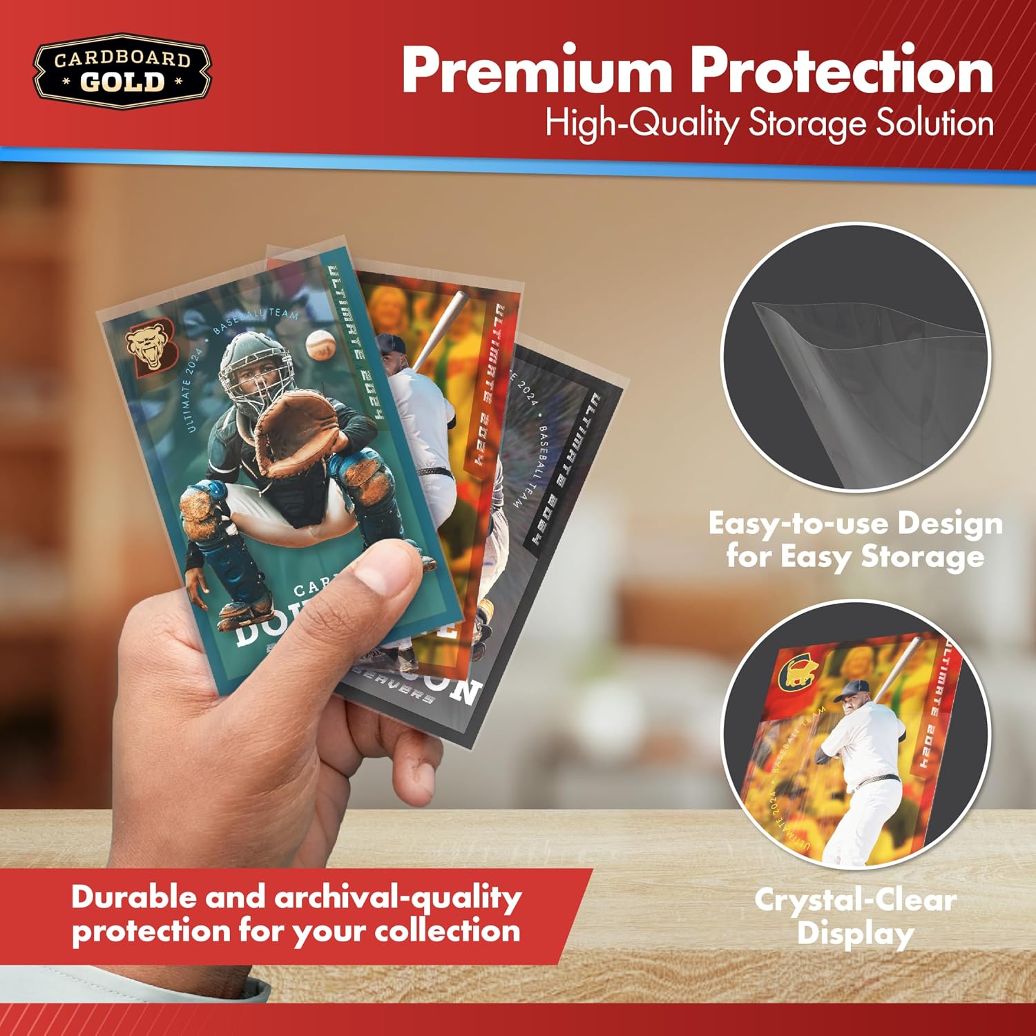 Penny Sleeves for Trading Cards - 1000 Count Standard Size | Crystal-Clear Soft Plastic, Acid-Free, PVC-Free, Fits